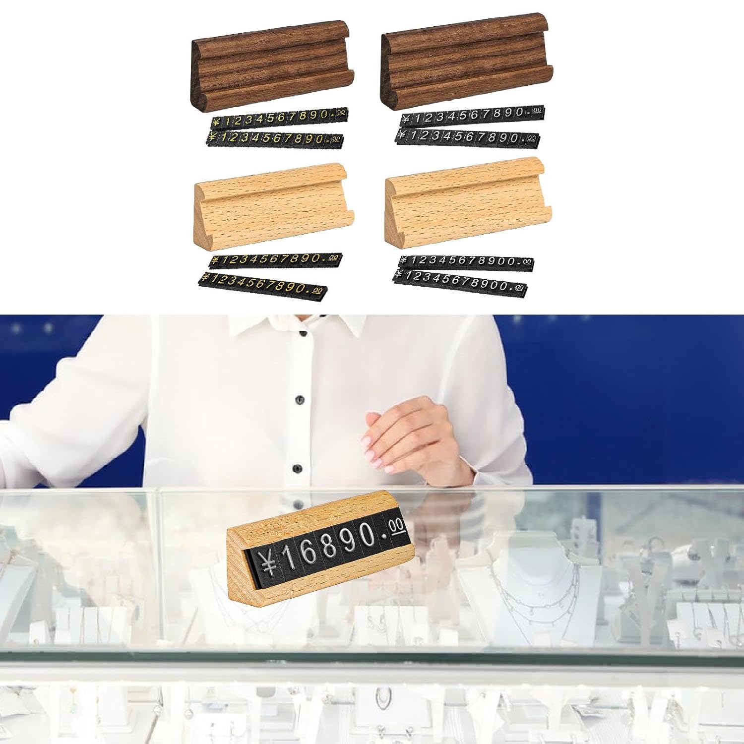 Artisoul® Wooden Display Stand Price Holder Counter Price Block Price Price Tag Adjustable Gold Brown | Retail and services | Labeling and Tagging Supply | tag Artisoul® Wooden Display Stand Price Holder Counter Price Block Price Price Tag Adjustable Gold Brown | Retail and services | Labeling and Tagging Supply | tag