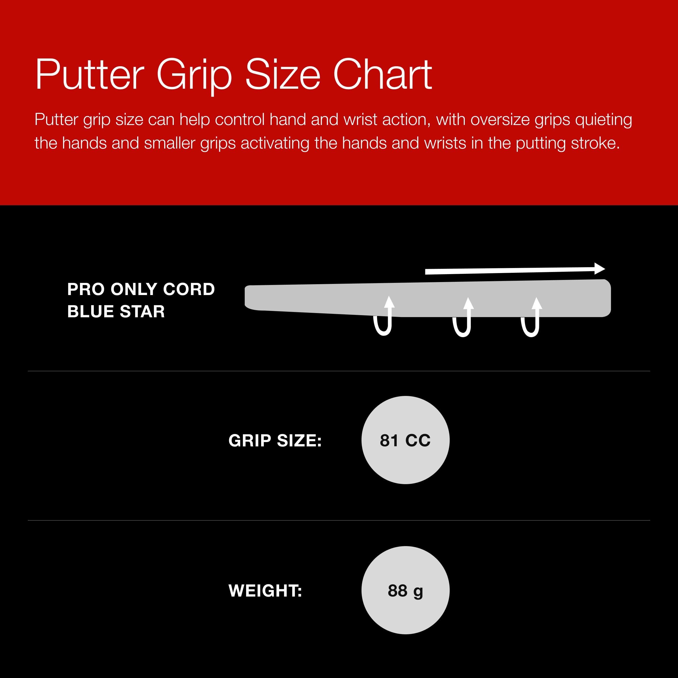 Golf Pride Pro Only Cord 81 cc blauer Puttergriff
