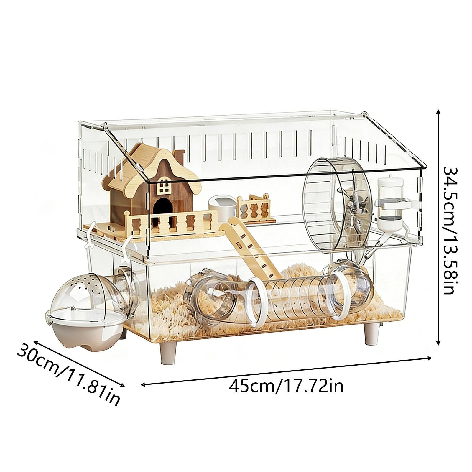 Jaula para Hámster Enclosure Transparente de Acrílico de 2 Capas | Hogar para Animales Pequeños para en Casa, Interior, Exterior, Observación en Tienda de Mascotas o Jardín