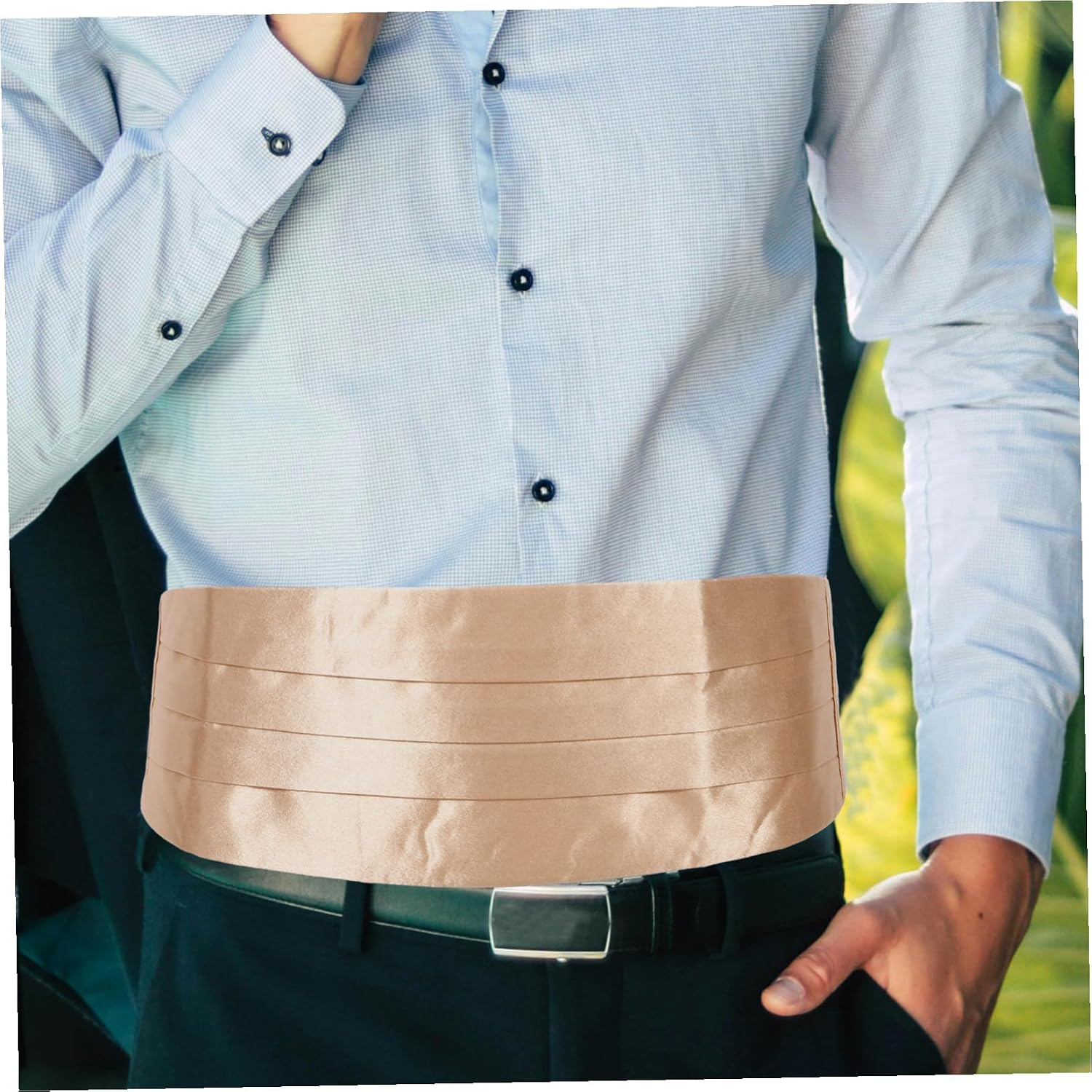 Ipetboom Men Tuxedo Cummerbund Solid Formal Waist Band for Weddings Proms and Special Events Comfortable Fit for Waist