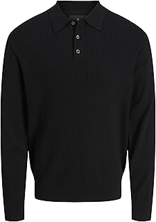 جاك اند جونز سويتر بولو محبوك باكمام طويلة للرجال من جيه بي ار بليدجار (عبوة من قطعة واحدة)