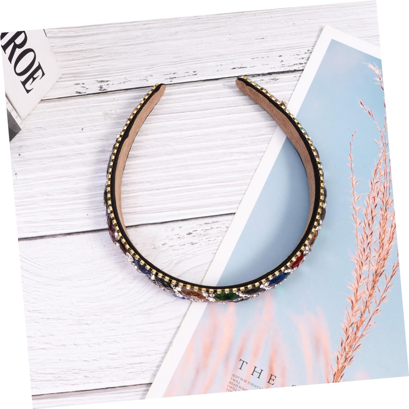 Diadema Gemas de Imitación Ancha y Cristal para Mujer | Diseño Delicado y Creativo, Ligera para Distintas Ocasiones, Acabado Colorido