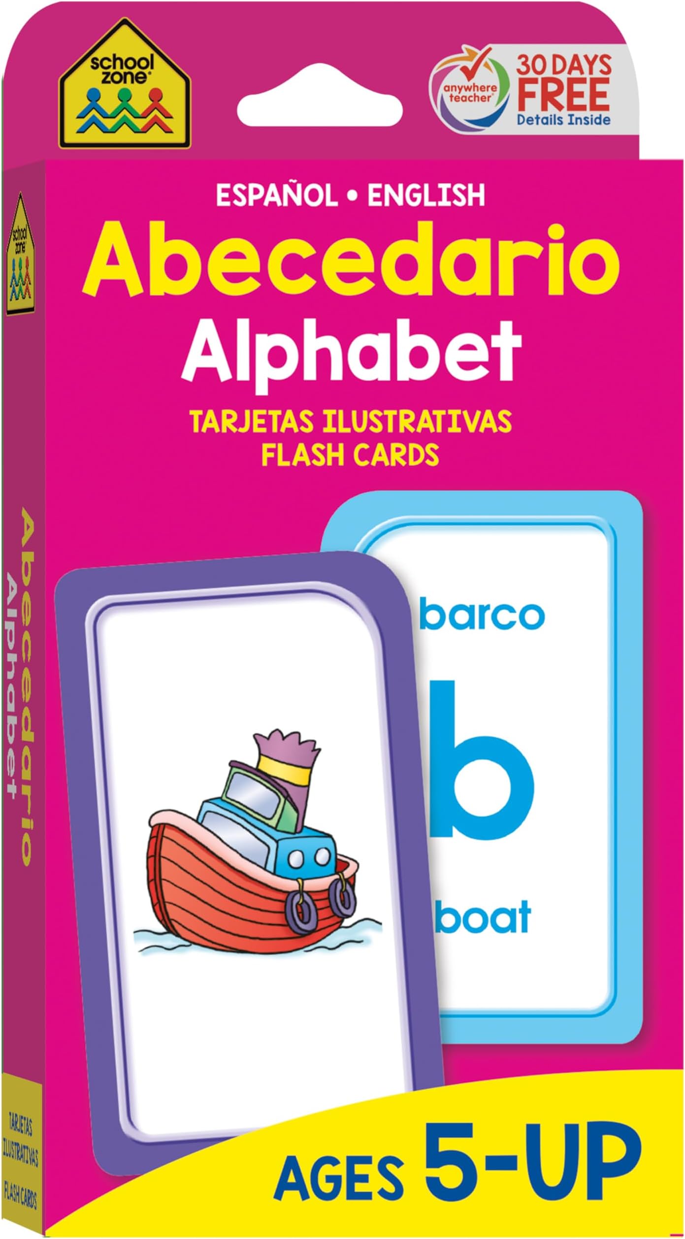 School Zone Spanish Alphabet Flash Cards: 56 Cards, Preschool, Kindergarten, Abecedario Tarjetas Ilustrativas, ABC's, Alphabetical Order, Bilingual, ESL, Language Immersion (Spanish/English Edition)