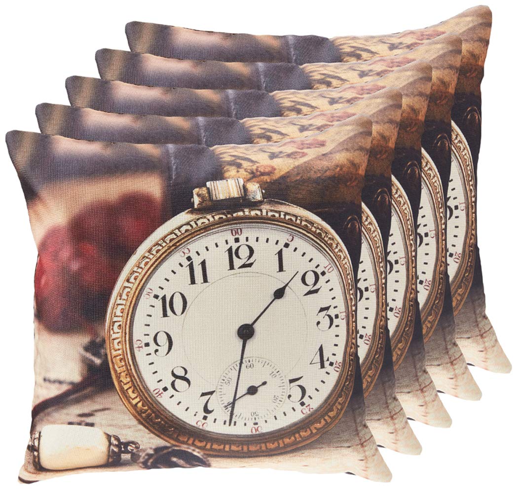 Panache Exports Printed Cushion Cover, Multi-Colour, 45 x 45 cm, PECUSCVR02, Set Of 5