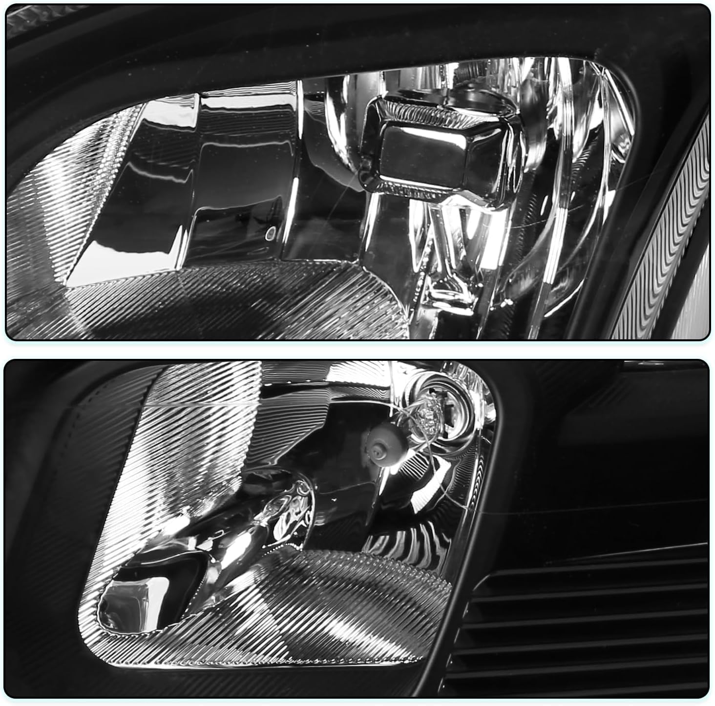 Fit For 2006 2007 2008 2009 Ford Fusion Headlights Assembly Replacement Compatible with 06 07 08 09 Fusion Head Light Set Driver & Passenger Side Black Housing Clear Lens