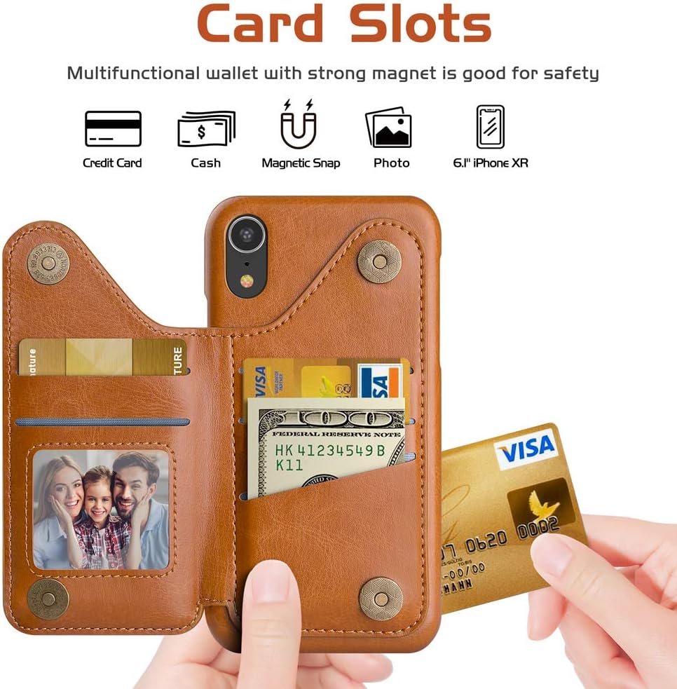 Best Deal Cheap 🛒 LOHASIC 6.1 for iPhone XR Wallet Case Men, 5 Card Holder Phone Cover Credit Slot PU Leather Kickstand Magnetic Folio Portfolio Women, Classic Fancy Business Travel Photo Pocket for I-XR - Brown Exclusive Discount 🔥 LOHASIC 6.1 for iPhone XR Wallet Case Men, 5 Card Holder Phone Cover Credit Slot PU Leather Kickstand Magnetic Folio Portfolio Women, Classic Fancy Business Travel Photo Pocket for I-XR - Brown