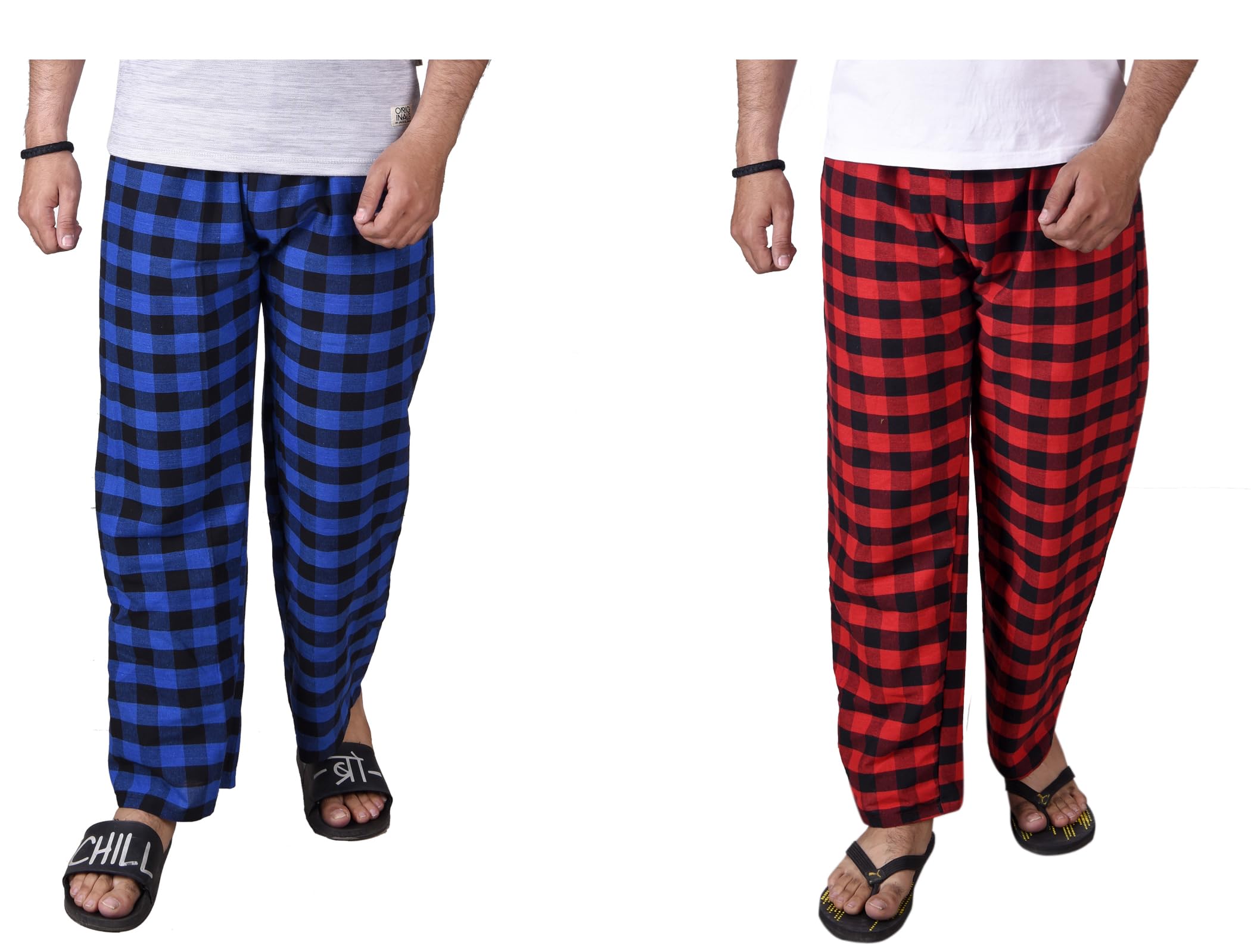 fusfus Men's Cotton Check Pyjama, Pack of 2 (FS402)-picture-21