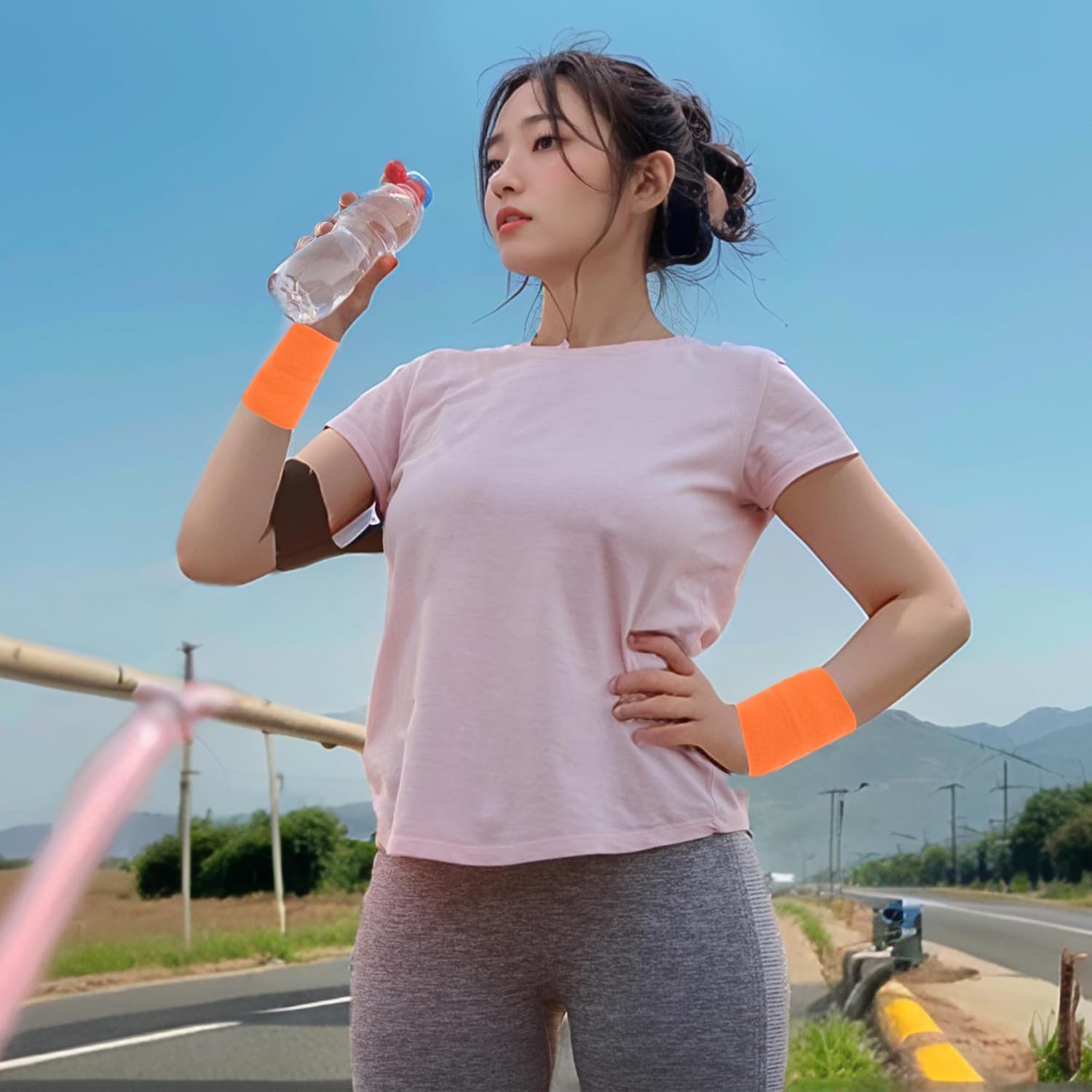 1 Pair Wristband, Sweat Absorbent, Quick Drying Sports Band, Sweatproof Wrist Band, Breathable Wrist Protection Band, Orange, Non-Slip