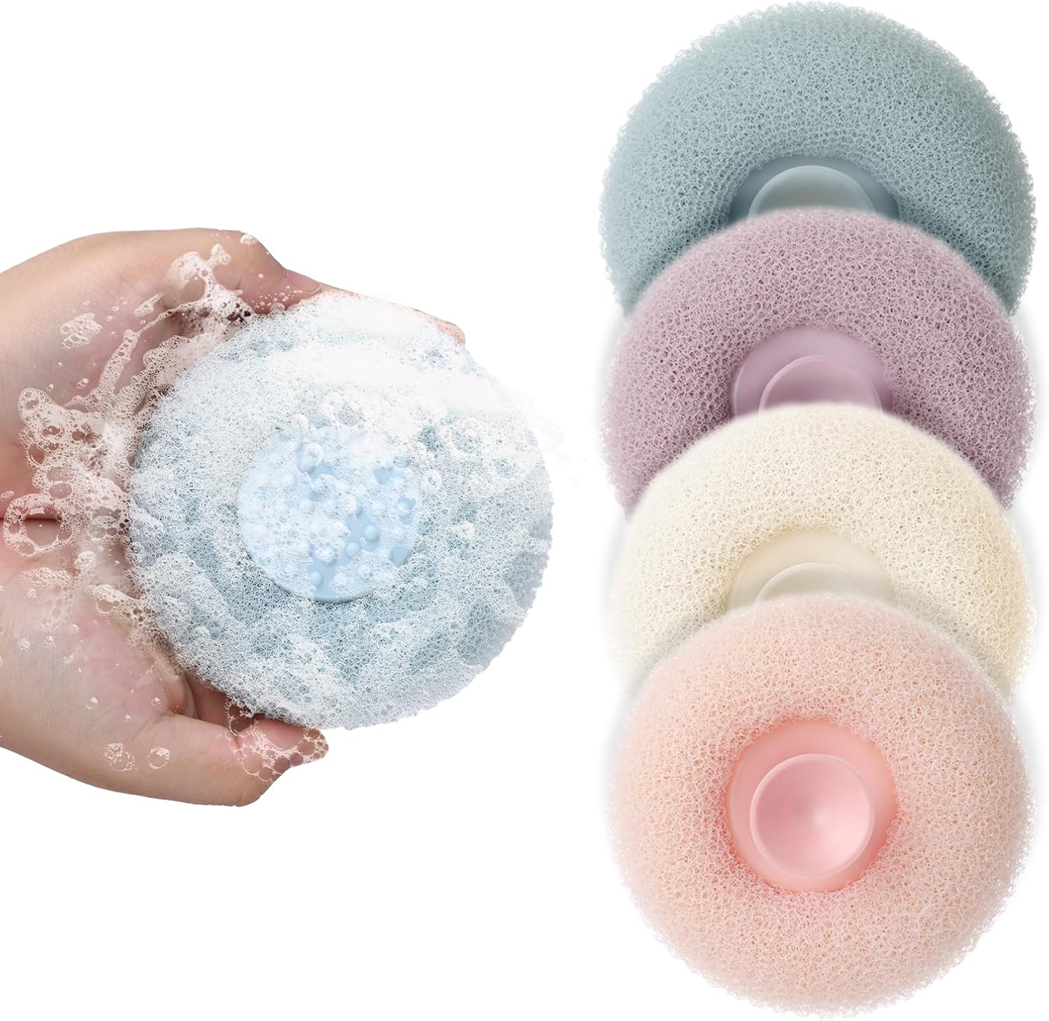 4 Super Soft Sunflower Suction Cup Bath Ball, 2 in 1 Exfoliating Bath Sponge, Shower Ball, Loofah with Suction Cup, Body Sponges for Shower, Sunflower Suction Cup Sponge, Bathing Sponges for Women 4 Super Soft Sunflower Suction Cup Bath Ball, 2 in 1 Exfoliating Bath Sponge, Shower Ball, Loofah with Suction Cup, Body Sponges for Shower, Sunflower Suction Cup Sponge, Bathing Sponges for Women