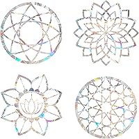 Vista 1 de Mandala - Calcomanías estáticas para ventana, calcomanías anticolisión para golpes de pájaros, conciencia de cristal, juego de 8