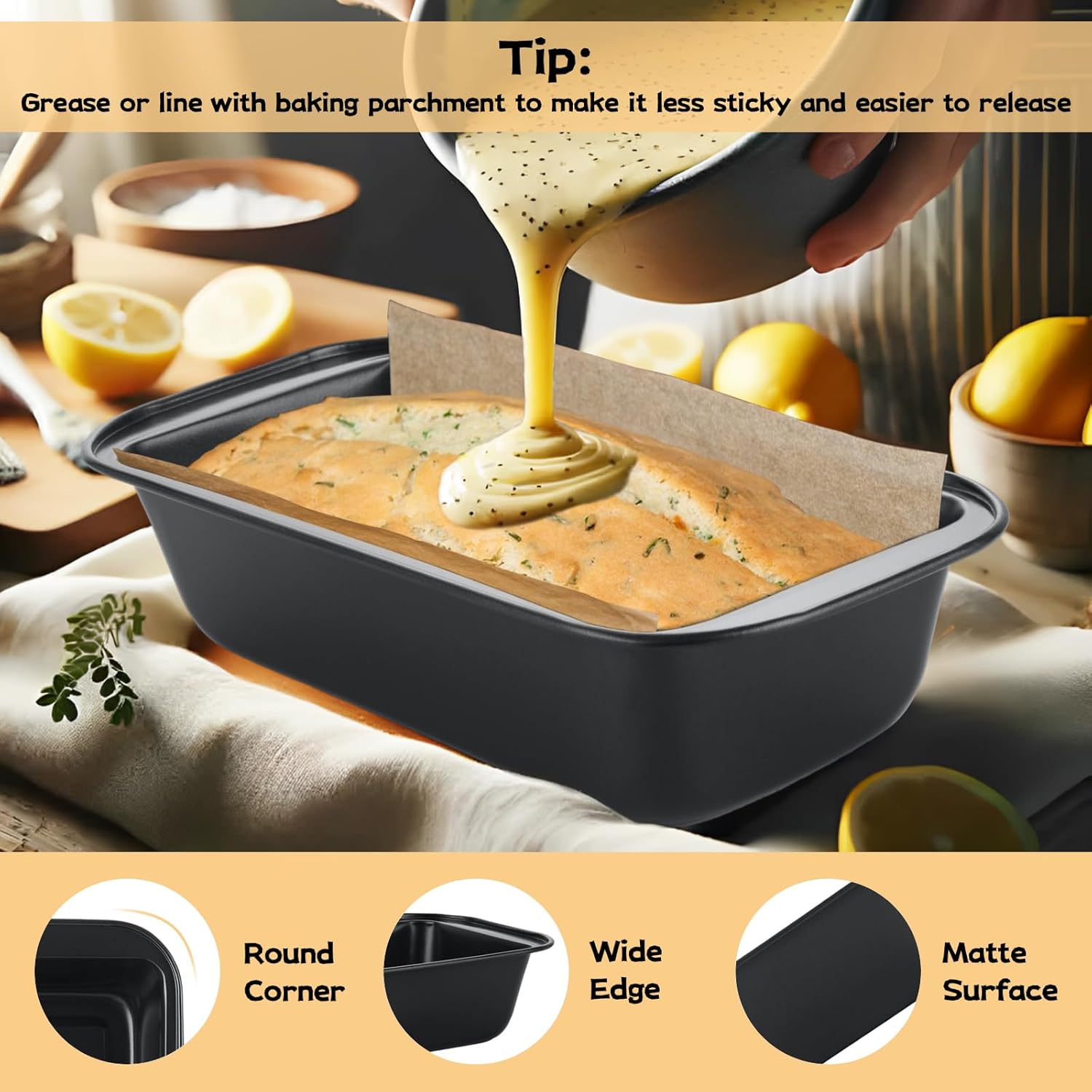 6 Pack Nonstick Loaf Pans 8.5 x 4.5 Inch Banana Bread Pans for Homemade Bread Loaf Pan for Baking Bread Tin Metal Sourdough Bread Baking Pan Sandwich Loaf Bread Pans Meatloaf Pan for Cake - Image 4