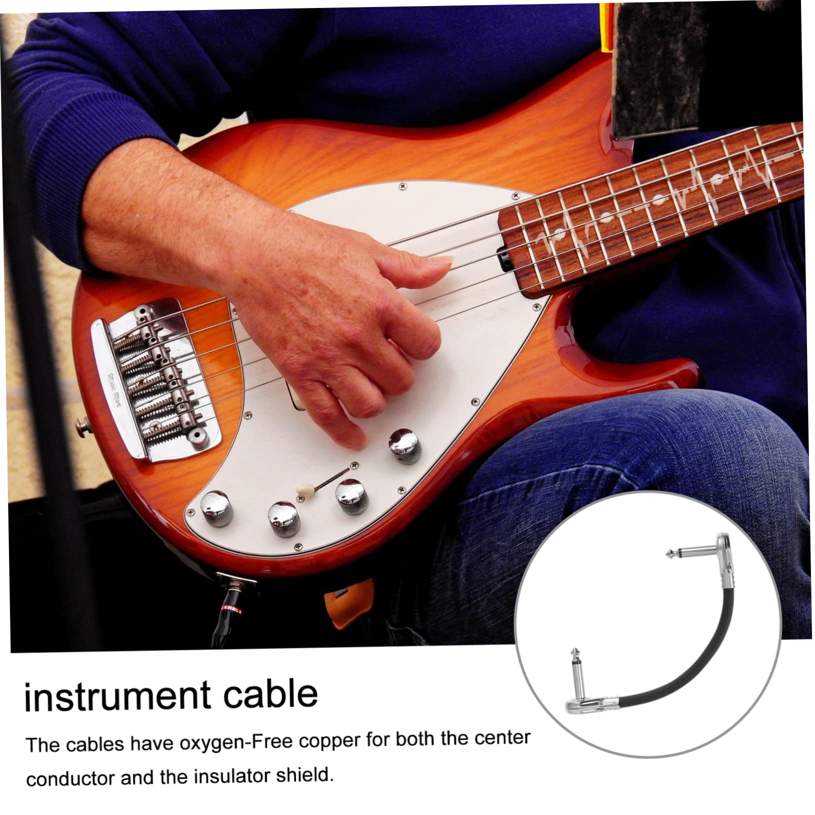 Toyvian Cavo Patch Per Chitarra Elettrica 635 MM Testa In - 8