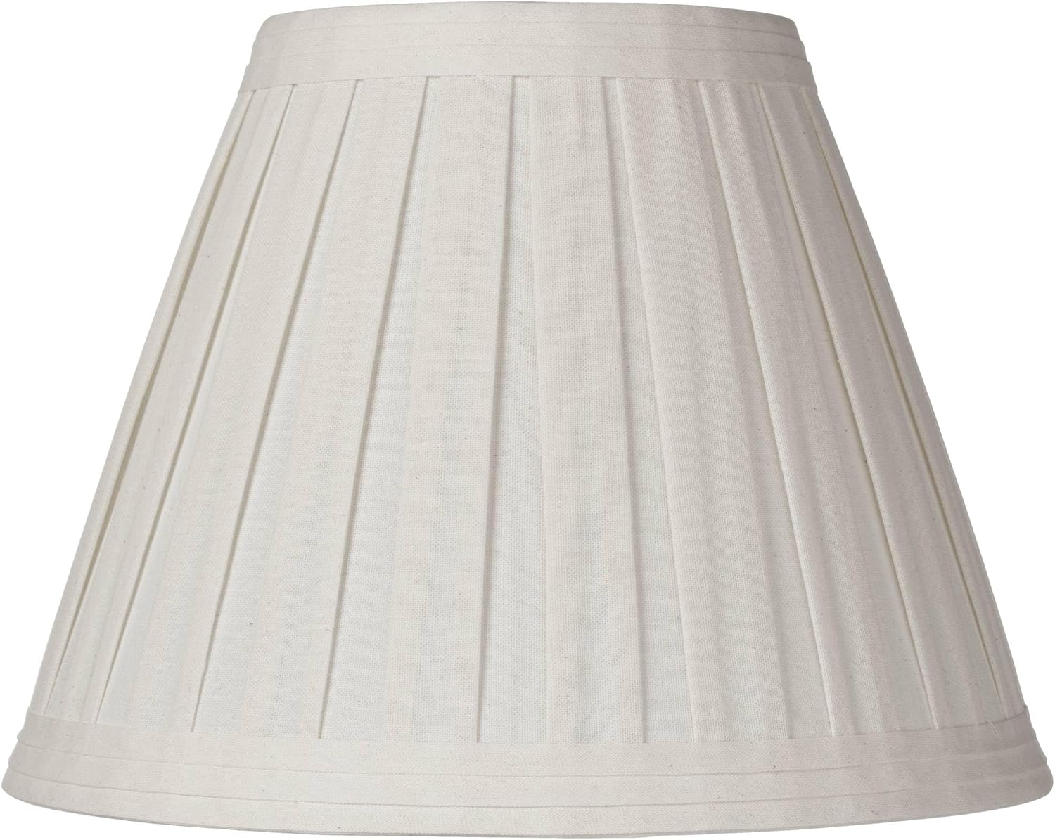 Set of 2 Creme Linen Box Pleated Large Drum Lamp Shade (Pre-Assembled) s 7" Top x 14" Bottom x 11" High (Spider) Replacement with Harp and Finial - Springcrest