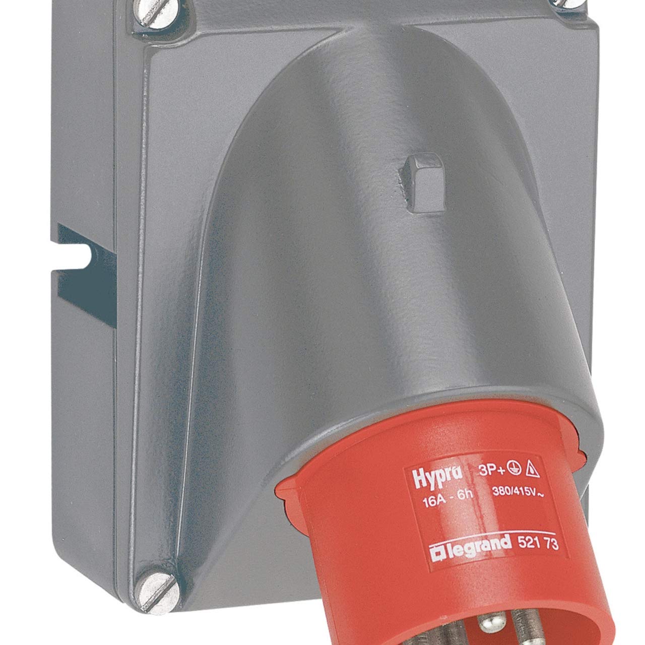 Fiche inclinée Hypra 16A - 3P+T - 380V~ à 415V~ plastique - IP44