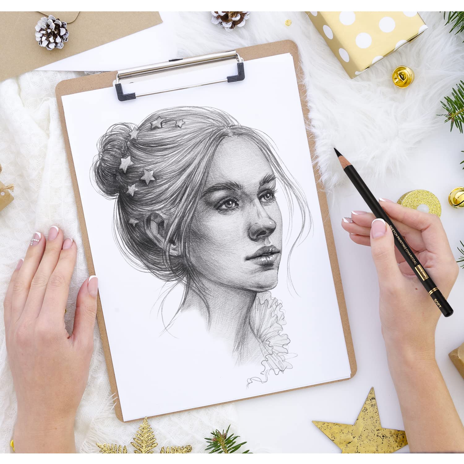 Buy MISULOVE Professional Charcoal Pencils Drawing Set 12 Pieces