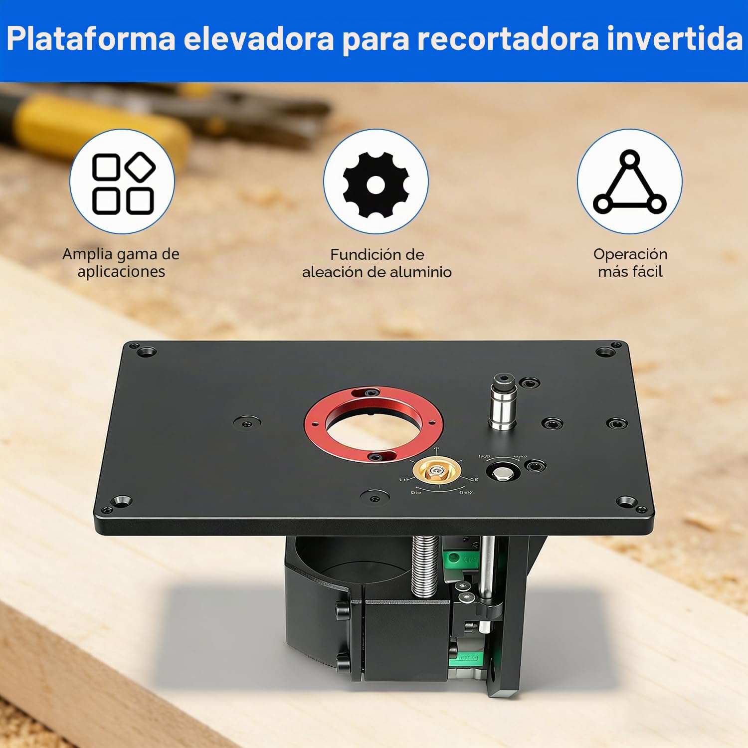 Mesa Elevadora de Fresado, Mesa de Fresado Invertido de Aleación de Aluminio, Kit de Recorte Invertido Mesa Elevadora de Router de Bricolaje para Carpintería, Procesamiento de Plásticos, Modelismo