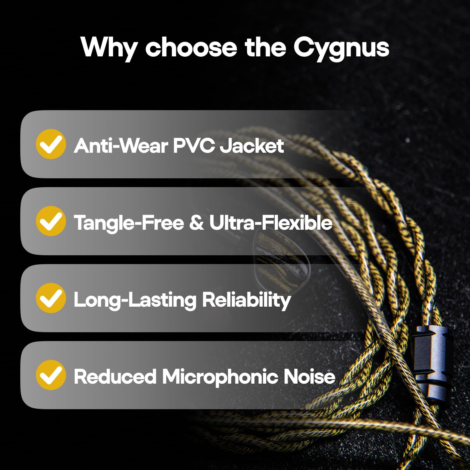 Linsoul Tripowin Cygnus Cavo IEM Ibrido in Rame Monocristallino, Filo di Ricambio per Cuffie HiFi LITZ TYPE5 e AWG 17 per In Ear Monitor e Auricolari con Cavo (Recessed 2Pin)