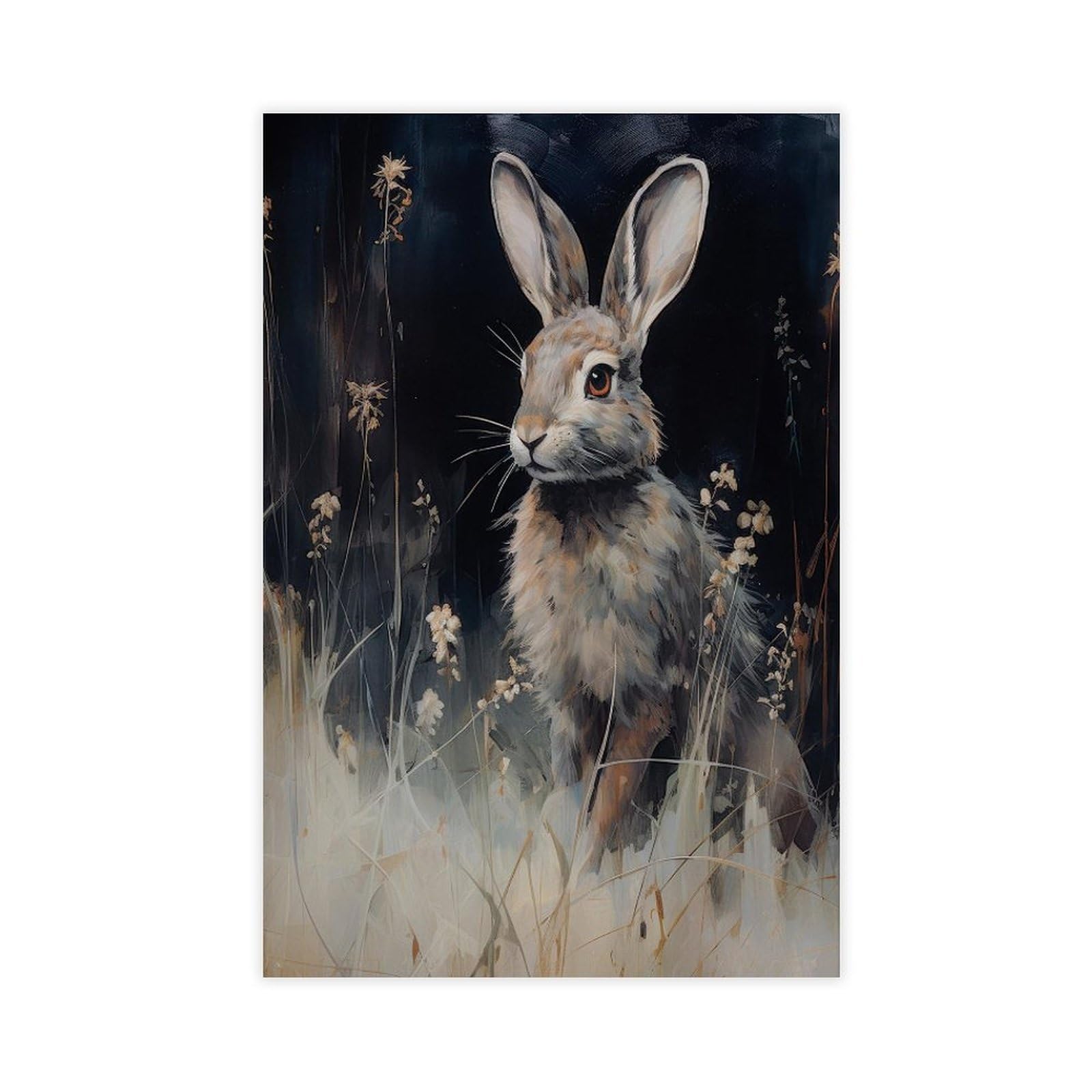 Bareronor Rabbit Poster Canvas Poster Bedroom Decor Landscape Office Room Decor Gift 24" L X 36" W