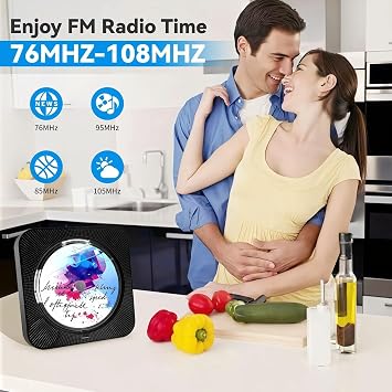 CD Player Portable Bluetooth Desktop CD Player for Home, Black