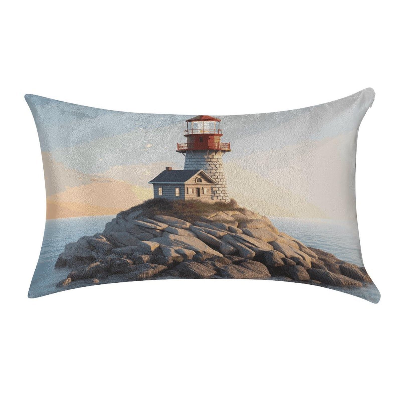 Btcowzrv Style 3D Seaside Lighthouse Pillow Cover Pillow Case Pillowcase