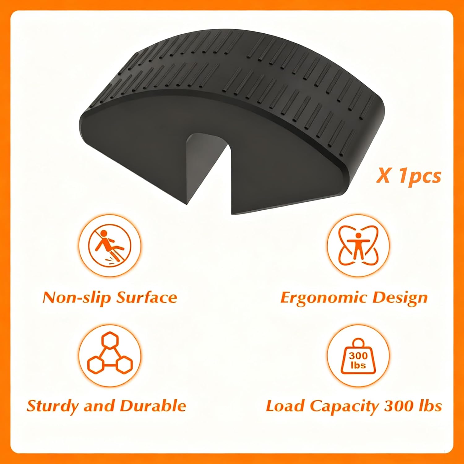 1 Pack Black Dorm Bed Ladder Foot Support - Newly Upgraded Heavy Duty (0.24 Lbs) Anti-Slip Plastic Step Pad, Tool-Free Snap-On Foot Saver for 0.77 Inch Rounded-Top Loft Beds/Bunk Beds