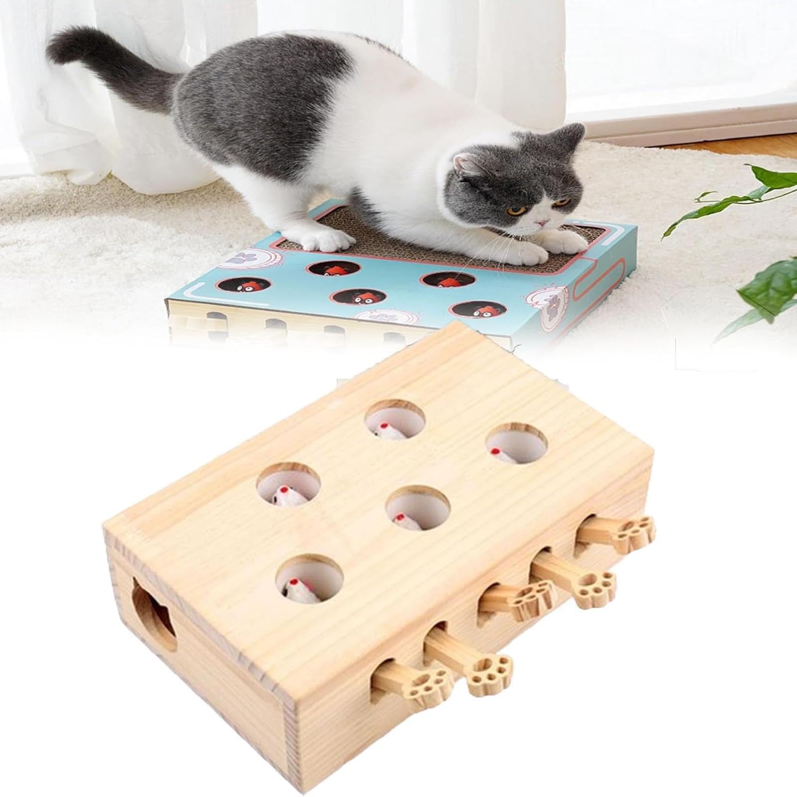 Whack A Mole para Gatos, Juguete para Gatos Que Se Levanta, Juguete para Gatos Whack A Mole, Juguetes Interactivos para Gatos, para Gatos Adultos Aburridos De Interior