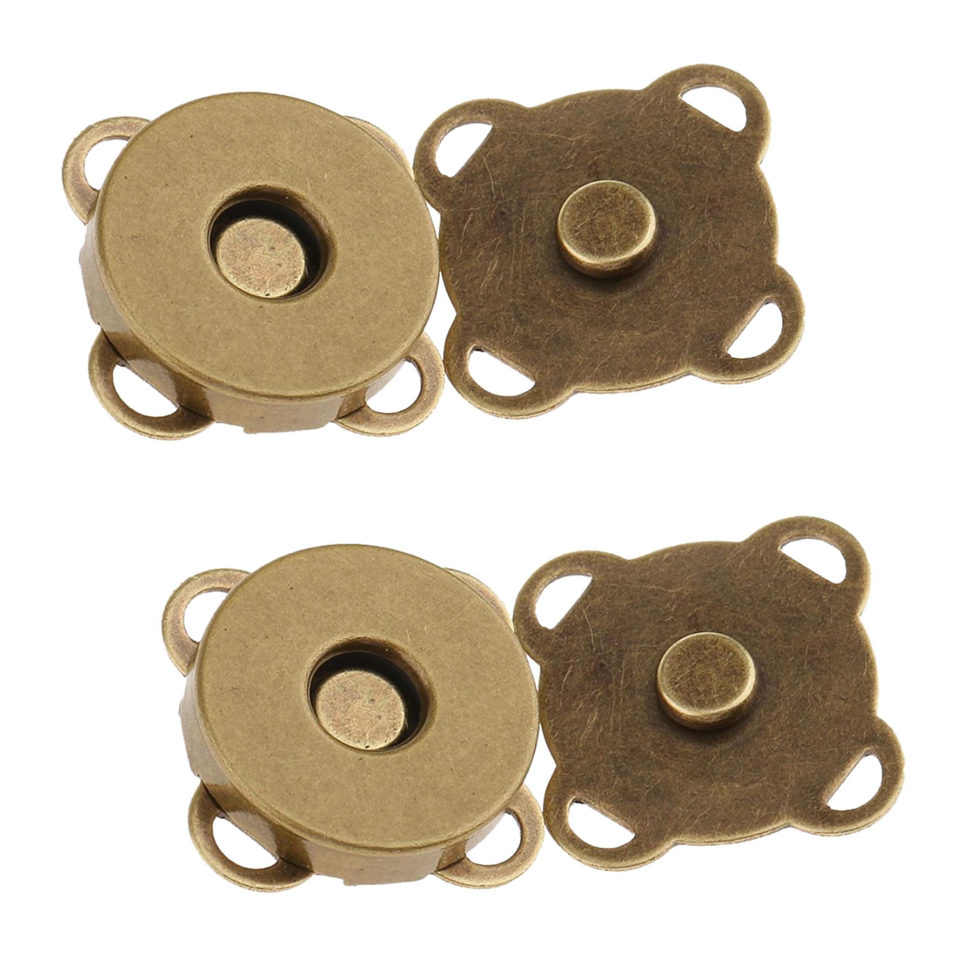 WedDecor 50pcs Bronze Magnetic Twist Turn Lock for Bags Round Snap Fastener Button Clasp Press Studs Sewing Accessory for Handbags, Purse Making, DIY Clothing, Leathercraft, Jacket, 14mm