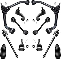 Vista 48 de Detroit Axle - Kit de suspensión completo de 12 unidades para Dodge Ram 1500 4x4 solamente - 2 brazos de control superiores y rótulas, 2 rótulas
