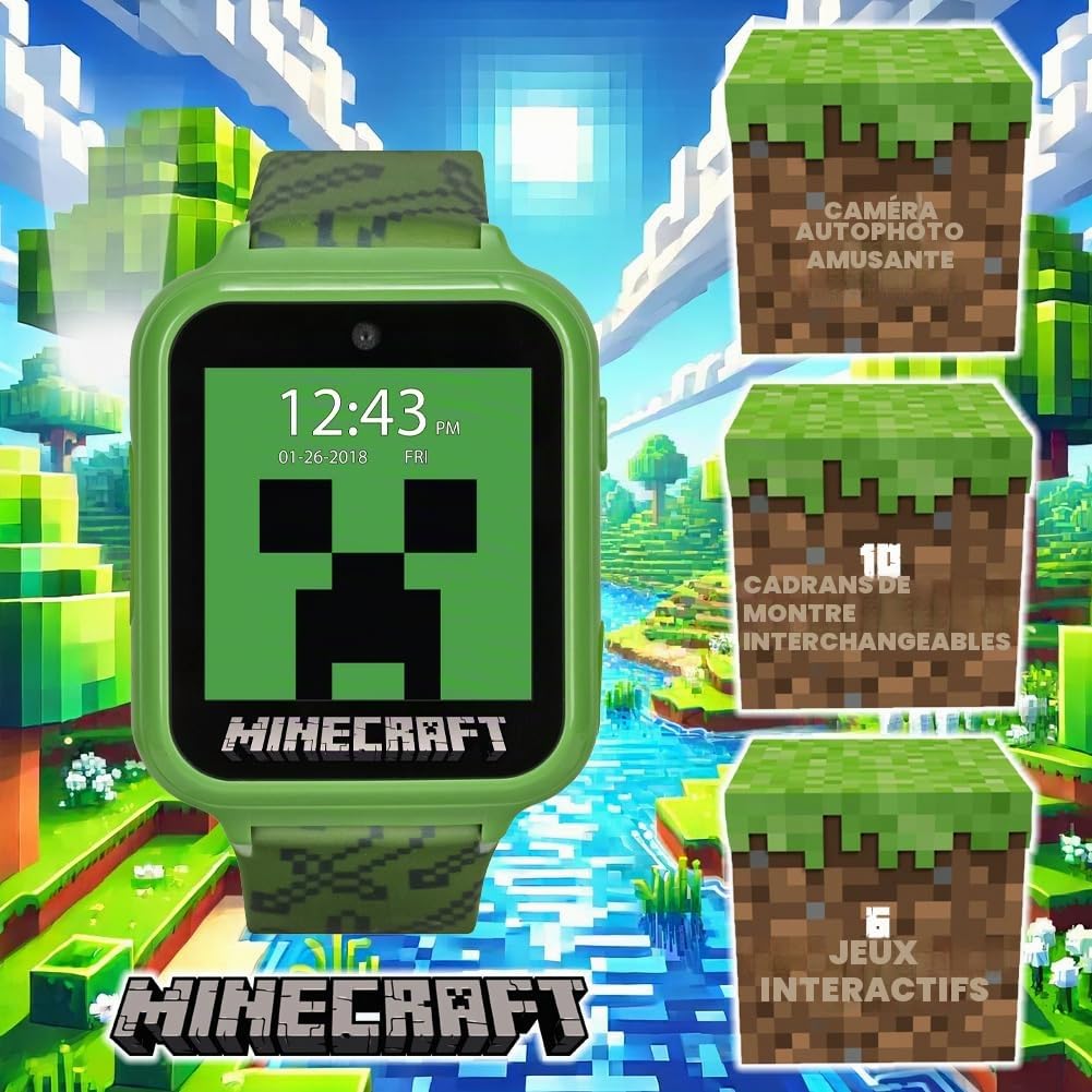 Minecraft MIN4045AZ Montre connectée Interactive à écran Tactile -