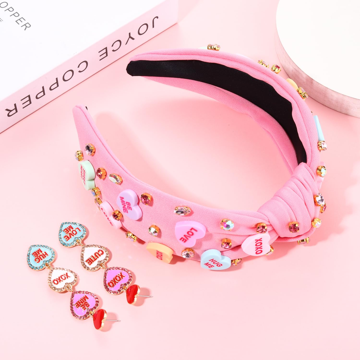 Lele Sadoughi x Stoney Clover Lane Pearl and Heart Crystal Knotted Headband pink Lele Sadoughi X Stoney Clover Lane Headband | Mercari main image 3