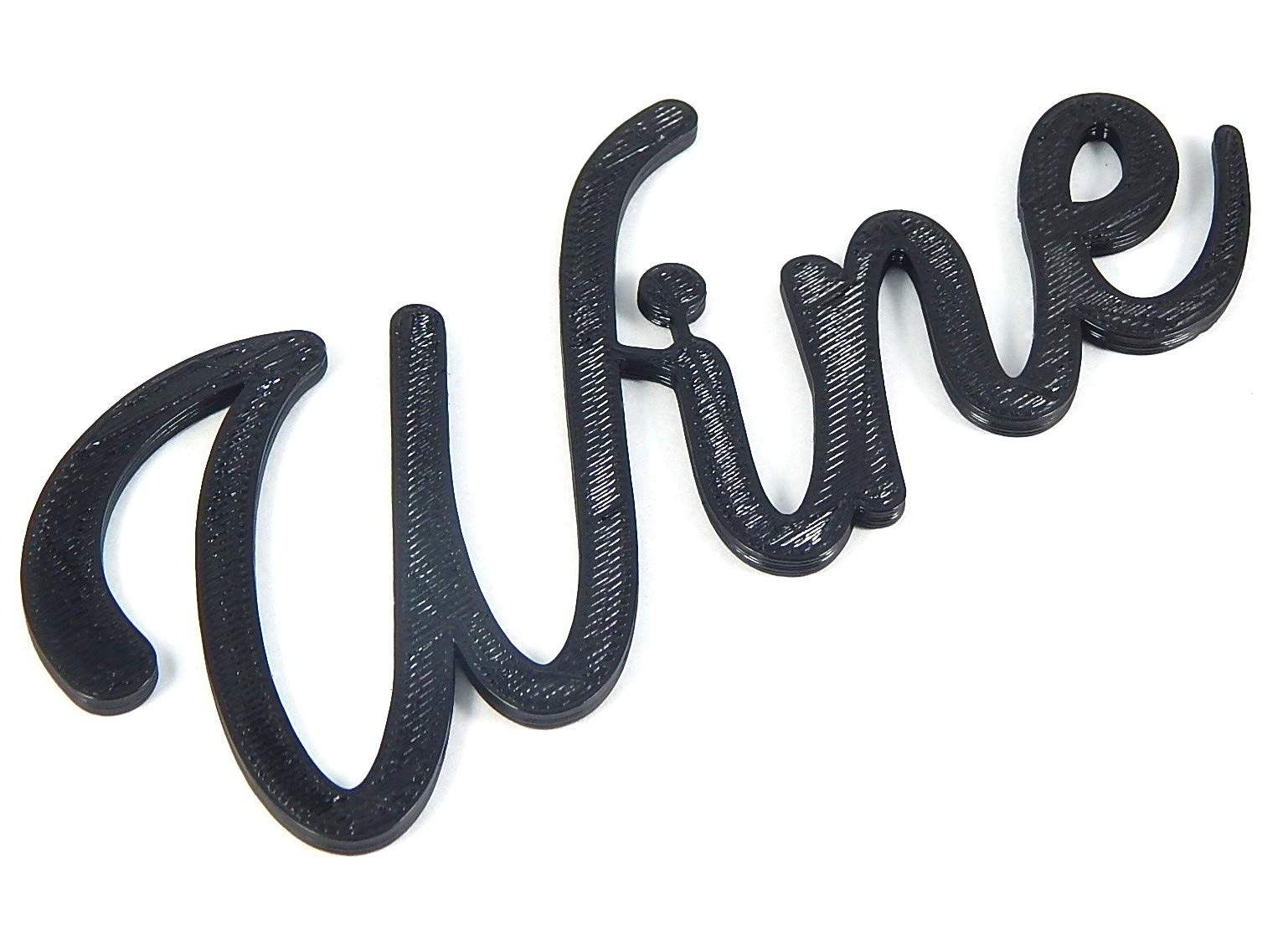 Wine Wall Art Black Finish Word Art Hanging Home Decor Typography for Kitchen Dining Living Room