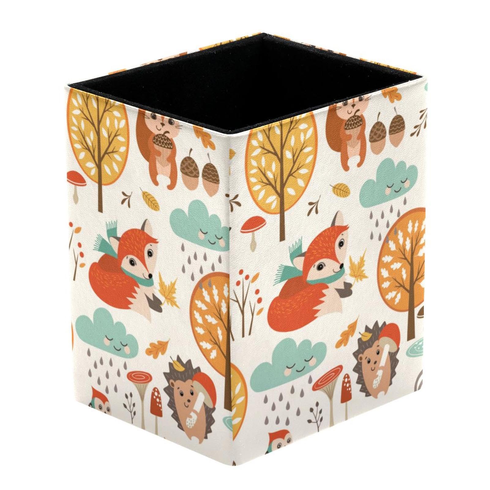 Vapokf Women's Multi Pencil Holders For Desk, Fox Squirrel Animals Prints Pen Holders Pen Pot Makeup Brushes Storage Desktop Stationary Supplies Organiser For Home Office