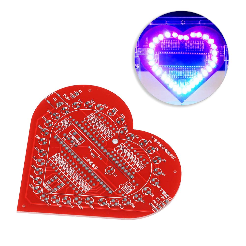Led Heart Pcb Kolorowe 12 × 10 × 1 Diy Kolorowe Modu?y Mcu Lampa w Kszta?cie Serca Lampa Elektroniczna Zestaw P?ytek Drukowanych led heart kit led circuit imprimé Leiterplatten