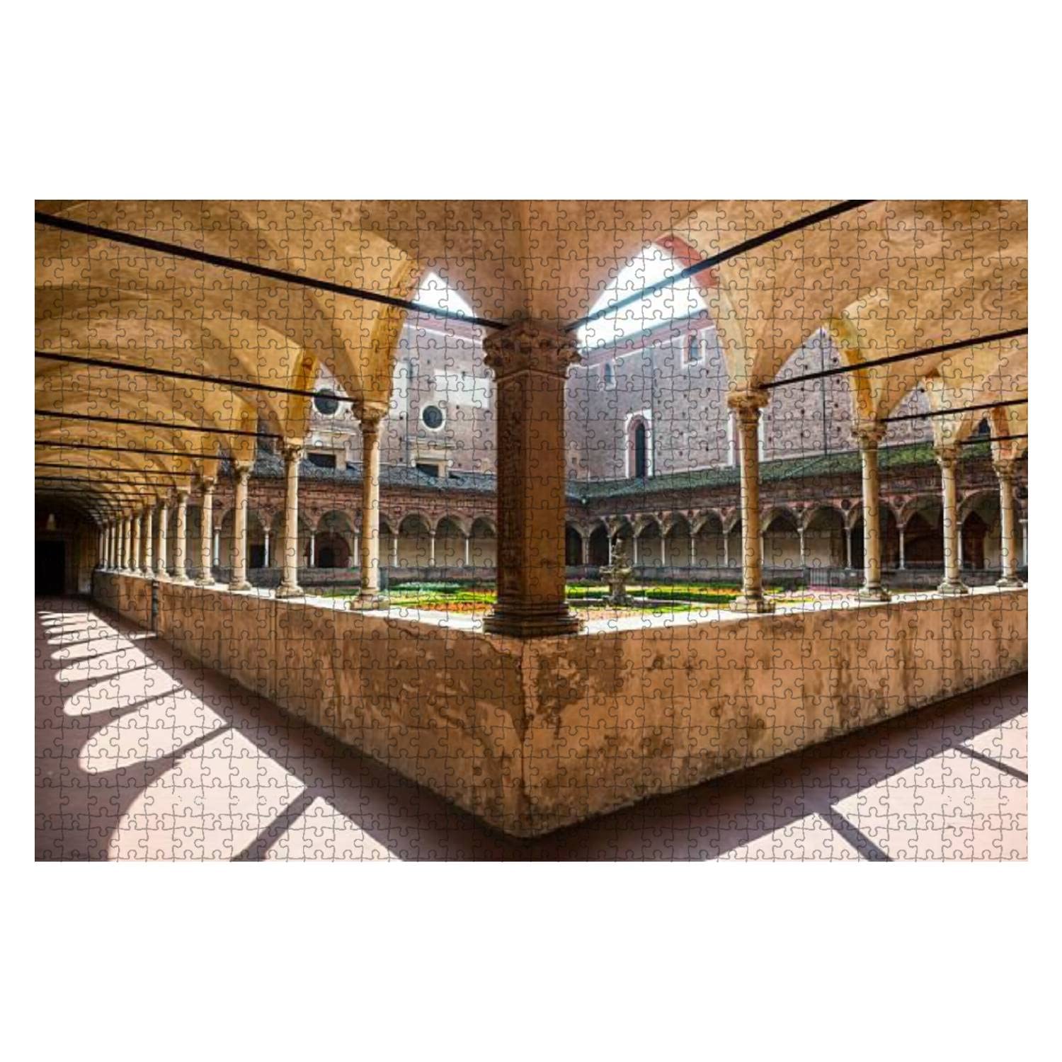 Certosa of Pavia cloister 1000 Piece Jigsaw Puzzle Game - Colorful Large Puzzles Artwork for Adults Teens Puzzle Game Toy Gift