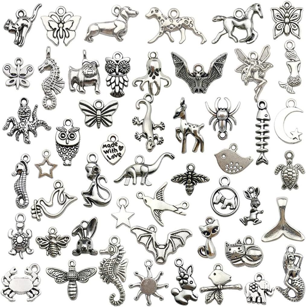 Zoo Animals Charms,Alloy Multistyle Sea Creatures Insects Birds Charm Pendant for DIY Jewelry Making Accessaries