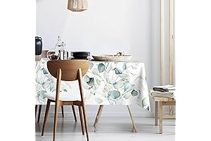 Sage Green Eucalyptus Leaves Tablecloth