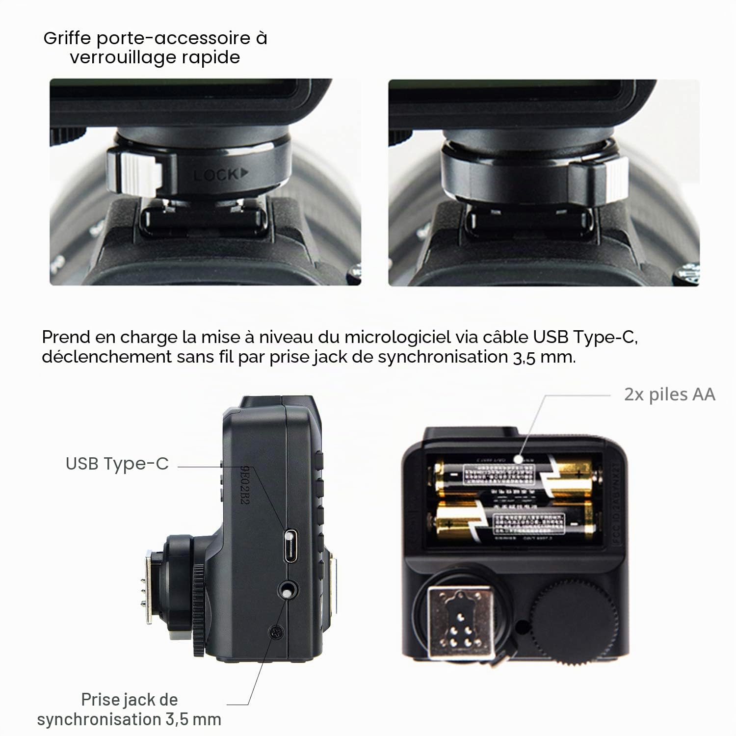 Godox X2T-P TTL Déclencheur de flash sans fil pour Pentax, fonction 1/8000s HSS , 5 boutons de groupe dédiés et 3 boutons de fonction pour un réglage rapide