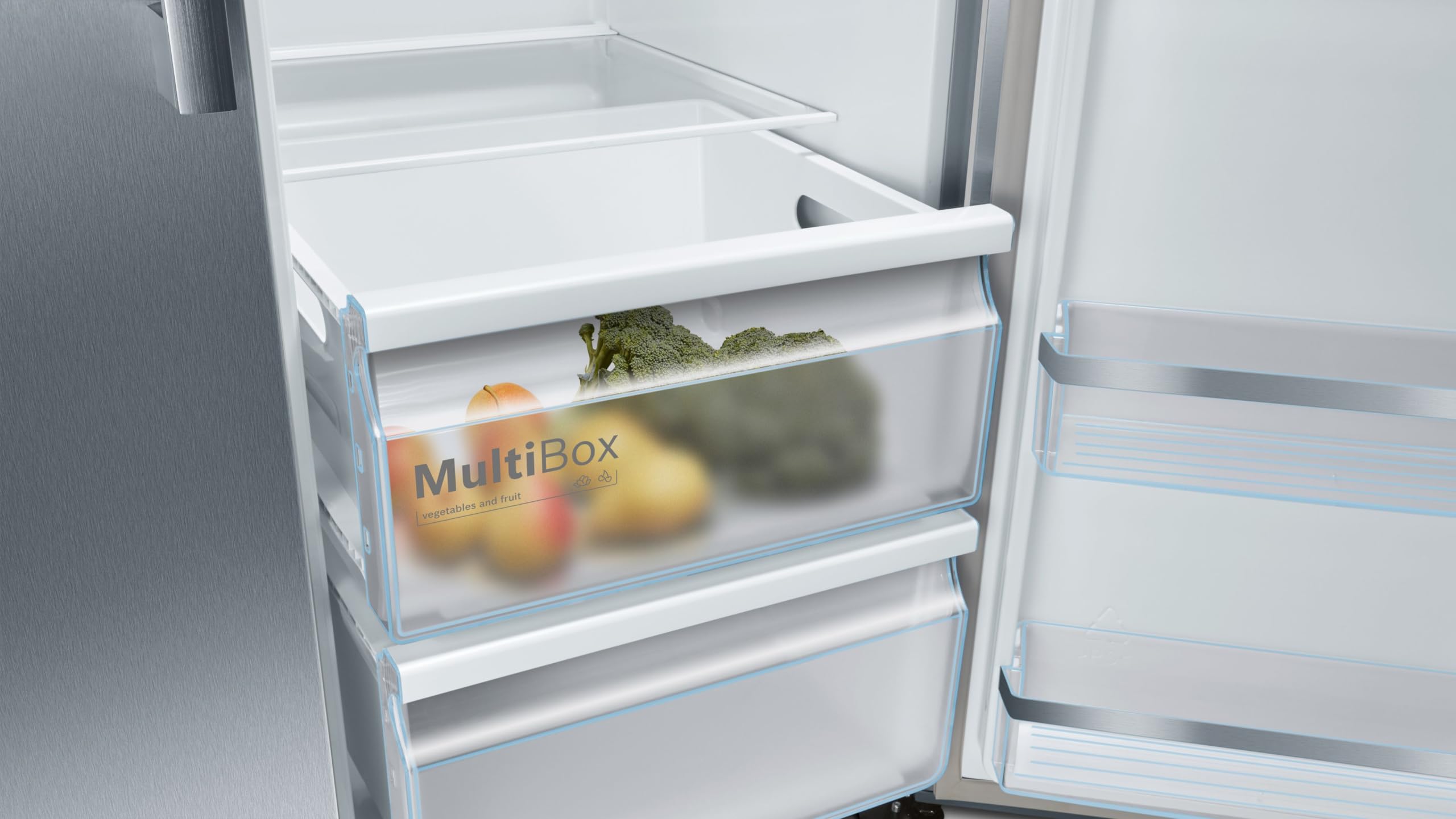 Bosch Serie 6 American Side-by-Side 178.7 x 90.8 cm Total NoFrost KAD93AIDP | NoFrost nie wieder abtauen, Eis- und Wasserspender mit Festwasseranschluss, XXL 562 l Volumen, helle LED Beleuchtung