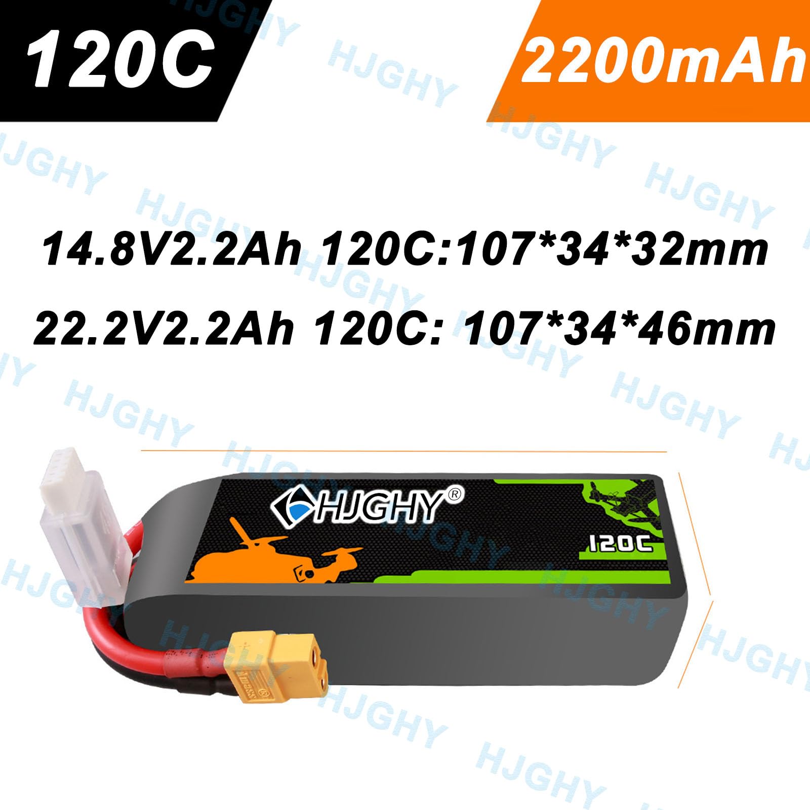 Batteria al Litio 4S/6S 14,8 V 22,2 V per Drone | Batteria per drone da corsa da 14,8V 2200mAh, batteria ad alta velocità di scarica da 22,2V 120C con BMS per motore del drone