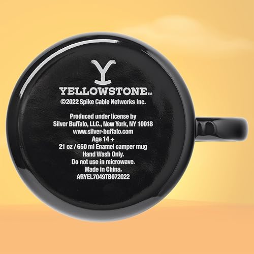 Vista 7 de Silver Buffalo Yellowstone Dutton Ranch - Taza esmaltada para caravana, 21 onzas Rancho Dutton de Yellowstone