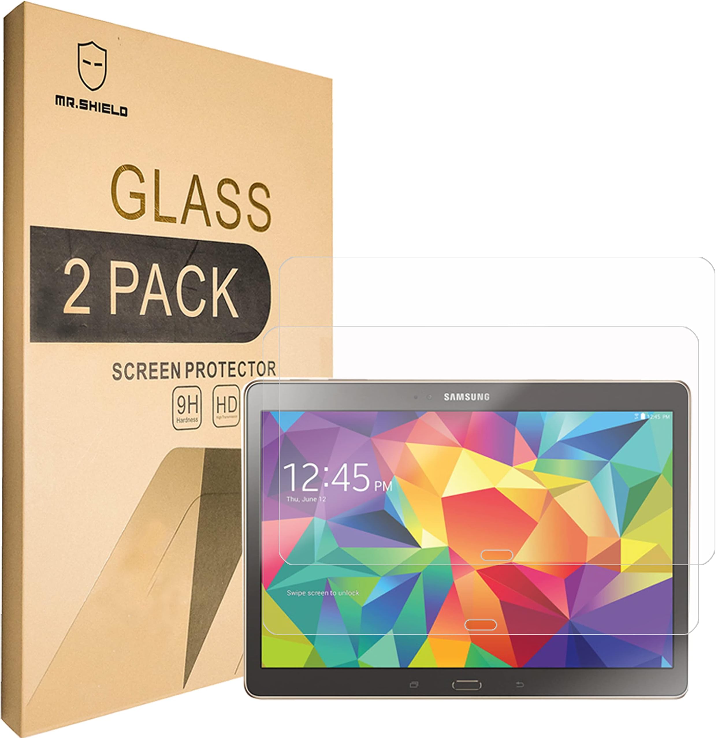 Mr.Shield [2-PACK] Designed For Samsung Galaxy Tab S 10.5 inch [Tempered Glass] Screen Protector [0.3mm Ultra Thin 9H Hardness 2.5D Round Edge] with Lifetime Replacement