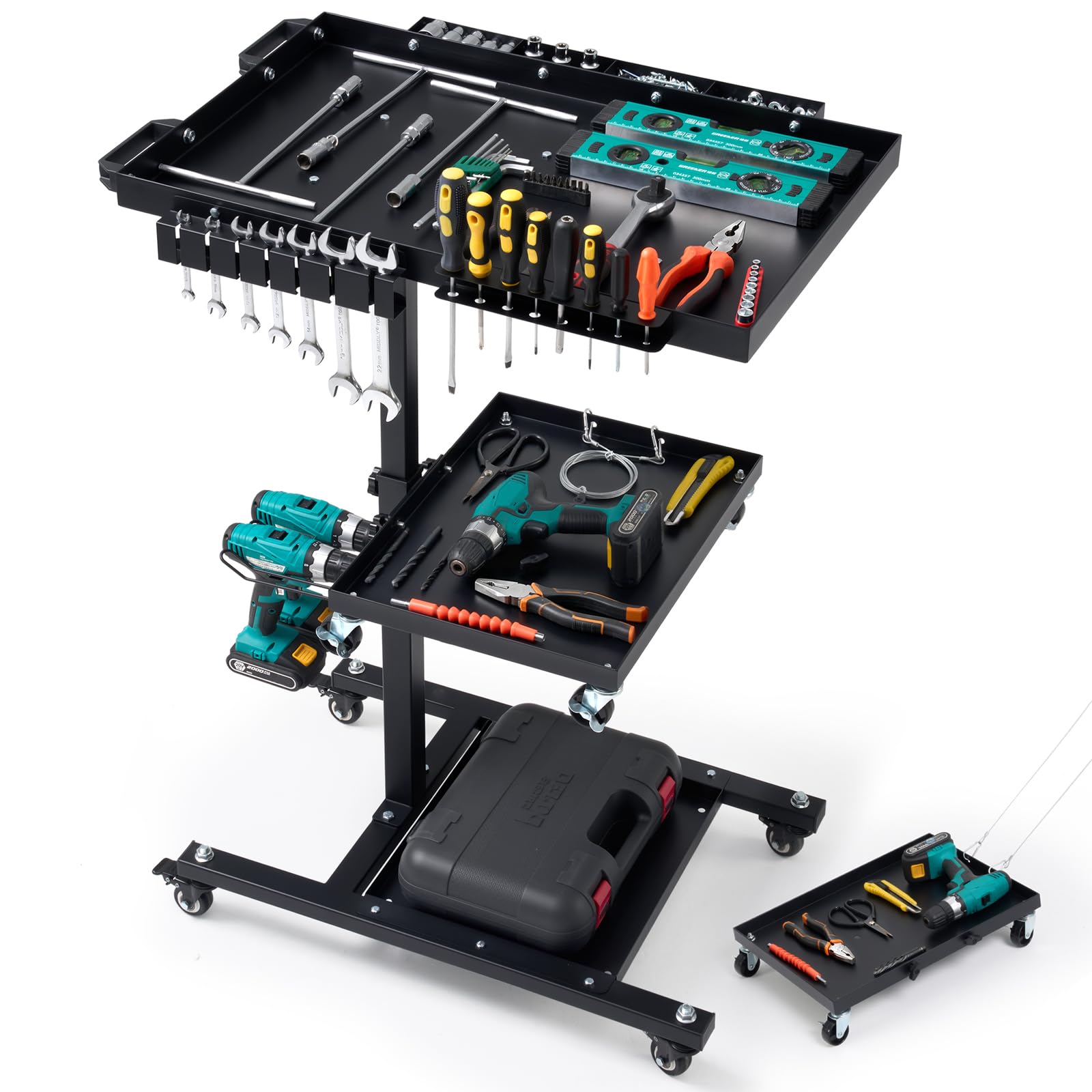 OLBRUS Rolling Tool Cart - 3 Tier Work Table -1 OLBRUS Rolling Tool Cart - 3 Tier Work Table -1