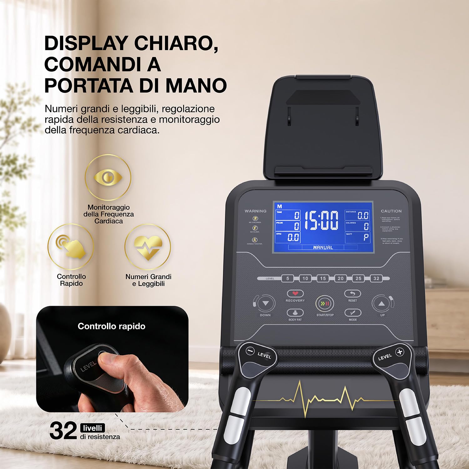 Niceday Ellittica da Casa per Anziani, Falcata 53 cm, Basso Impatto-BodyJOY