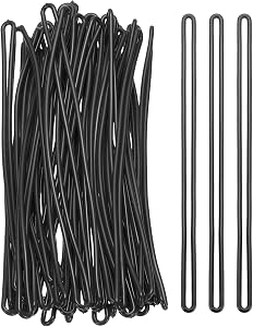 Luggage Tag Loops, PVC Luggage Straps Worm Loops- Fitting for(Bag Tags - Suitcase Label - ID Card) 6 Inch & 40 Pack & Black