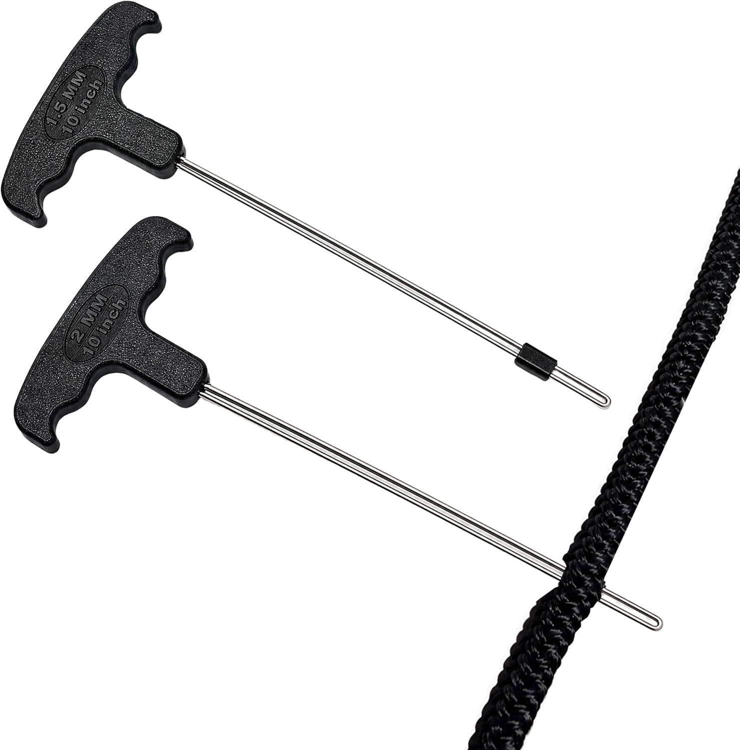 Rope Splicing Tool Kit – 2pc Spring Steel FID Needles for 2-12mm Double Braid, Single Braid & Synthetic Line – Slim Profile Splicing Fids for Sailing, Arborist, Rigging & Paracord