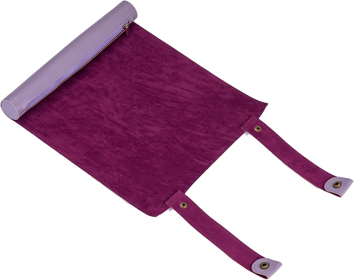 Cusdie 2 in 1 Dice Rolling Mat & Zippered Dice Holder DIce Tray- Compatible with DND Polyhedral Dice (Light Purple)