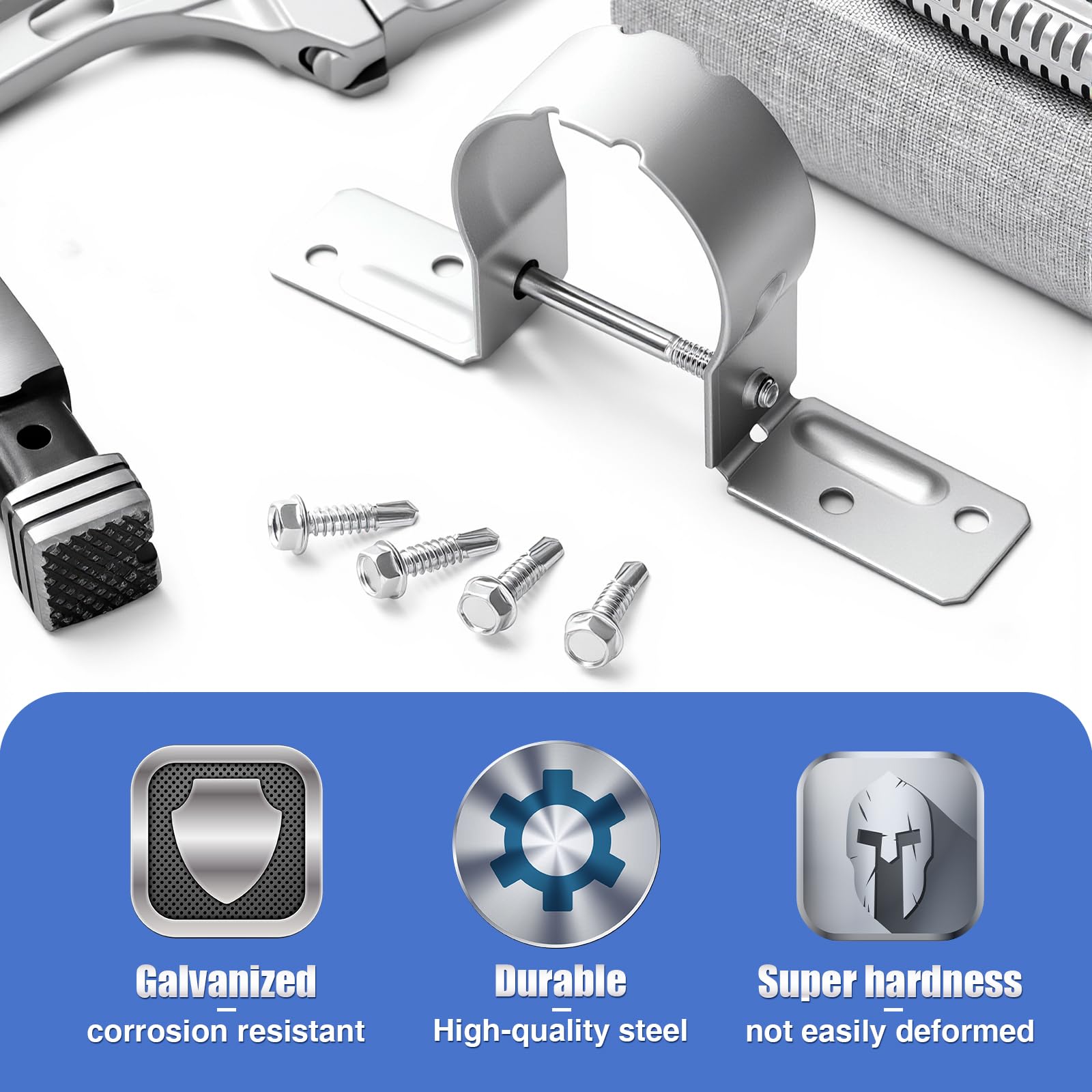 Paquete de 24 soportes de tubería galvanizados de 2-3/8 pulgadas con tornillos
