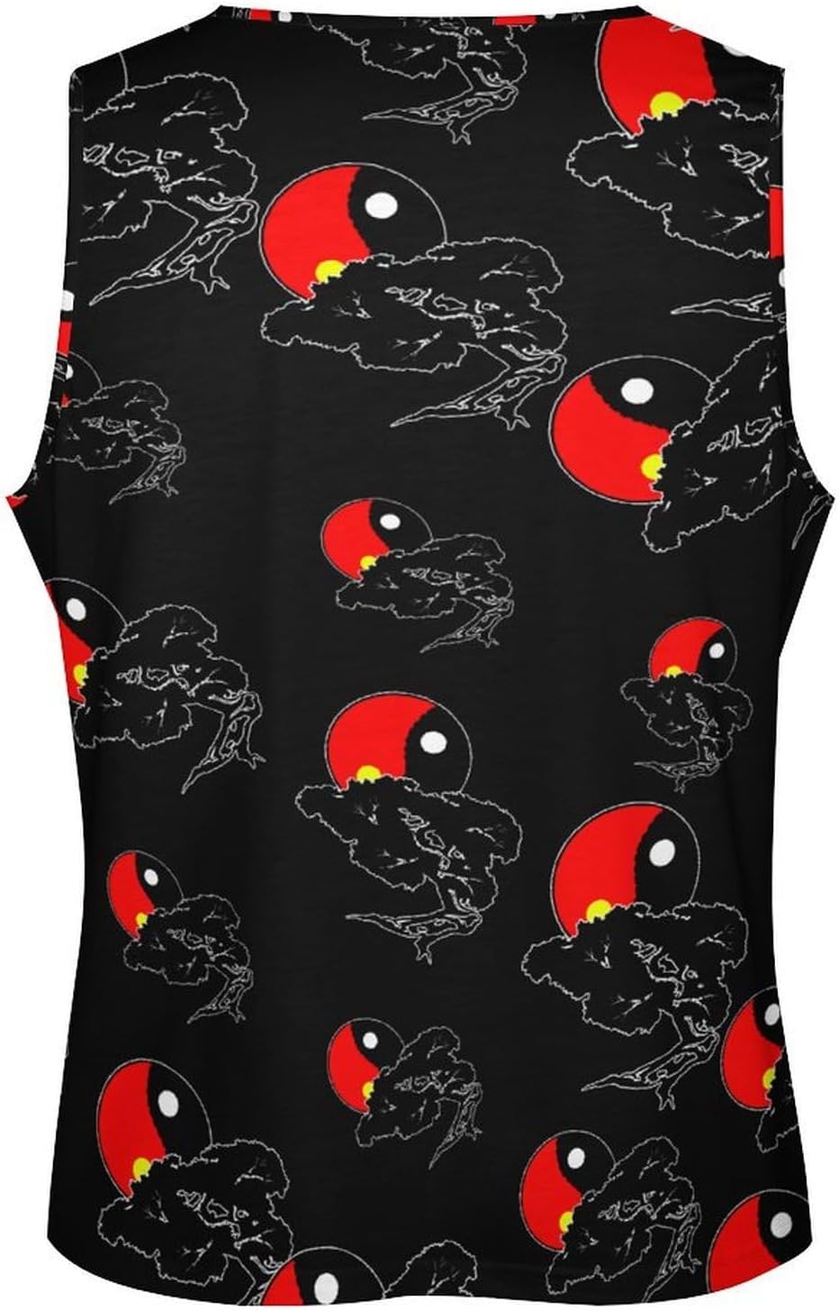 Bonsai Ying And Yang Tree Men's Tank Tops Sleeveless Muscle Shirts for Men Lightweight Vest Crew Neck T-Shirts