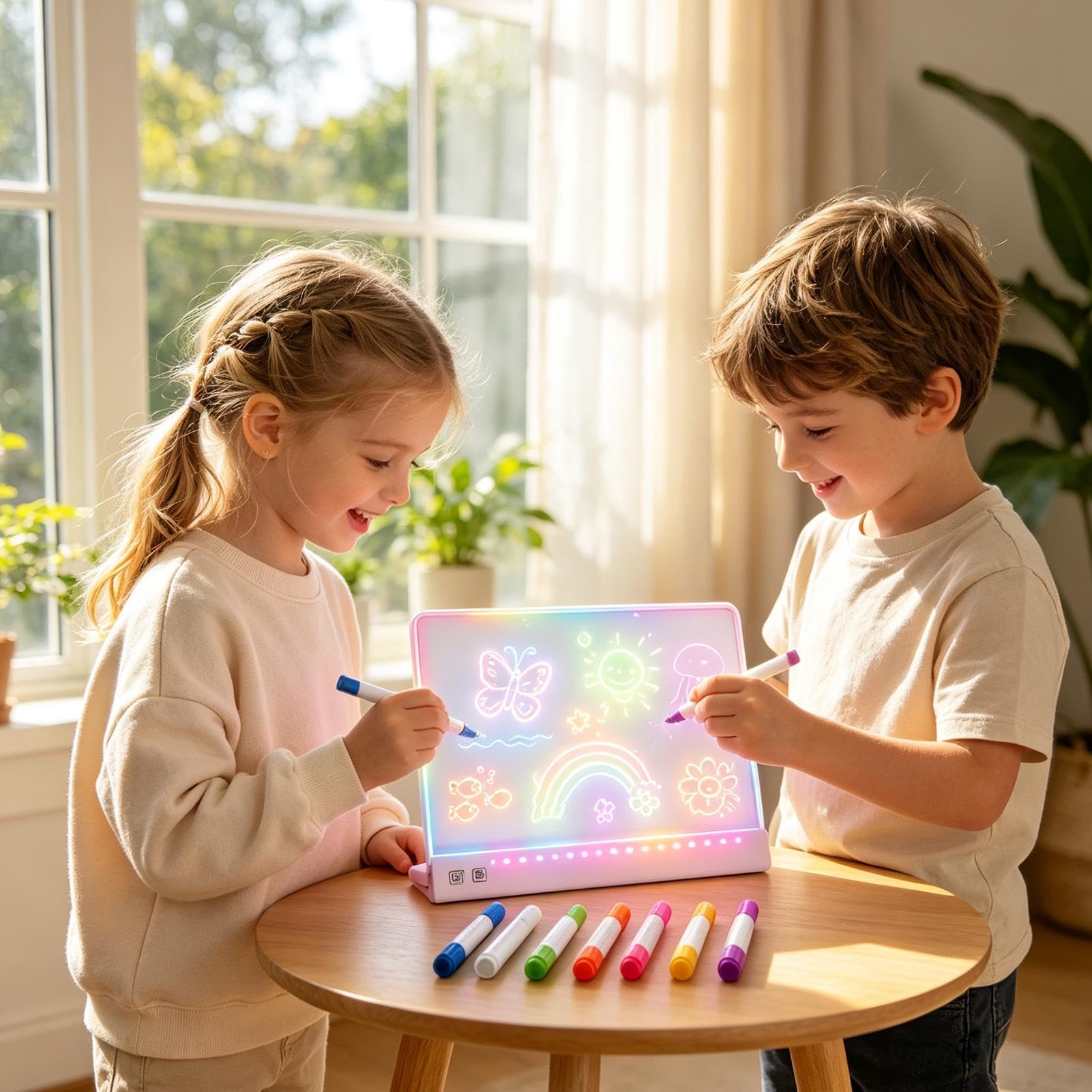 Tablero Luminoso Infantil 7 Colores 3 Modos 35 Centímetros Tablero Luminoso