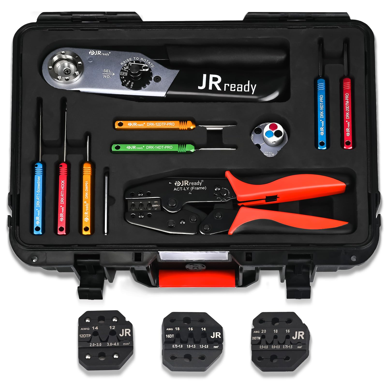 Sertissage précis Deutsch 12-20 broches avec le kit complet JRready ST2182
